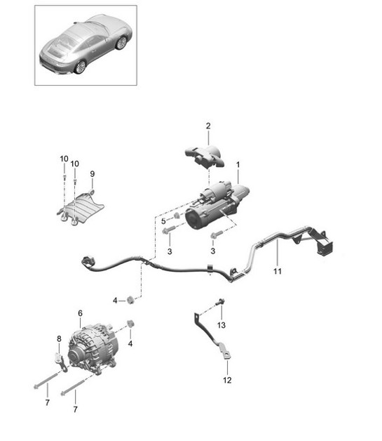 Diagram 902-005 Porsche Cayenne MK3 (958) 2010-2017 Équipement électrique