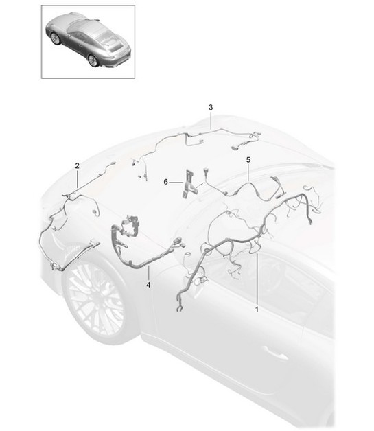 Diagram 902-011 Porsche 997 Carrera 4S 3.8L 2005 年>> 电子设备