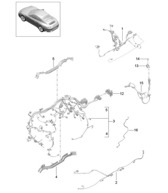 Diagram 902-020 Porsche Cayman S 3.4L 987C 2005-08 Electrical equipment
