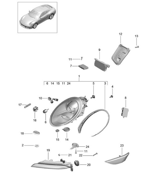 Diagram 905-000 Porsche 卡宴 E-Hybrid V6 3.0 升 V6 340 马力 