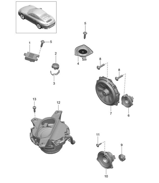 Diagram 911-005 Porsche 996 C4 3.4L 1997-08/01 电子设备