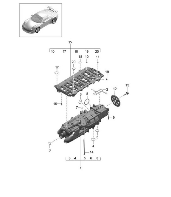Diagram 104-001 Porsche Macan (95B) MK1 (2014-2018) Engine
