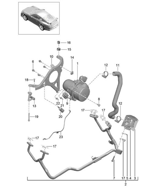 Diagram 108-000 Porsche 卡宴 E-Hybrid V6 3.0 升 V6 340 马力 
