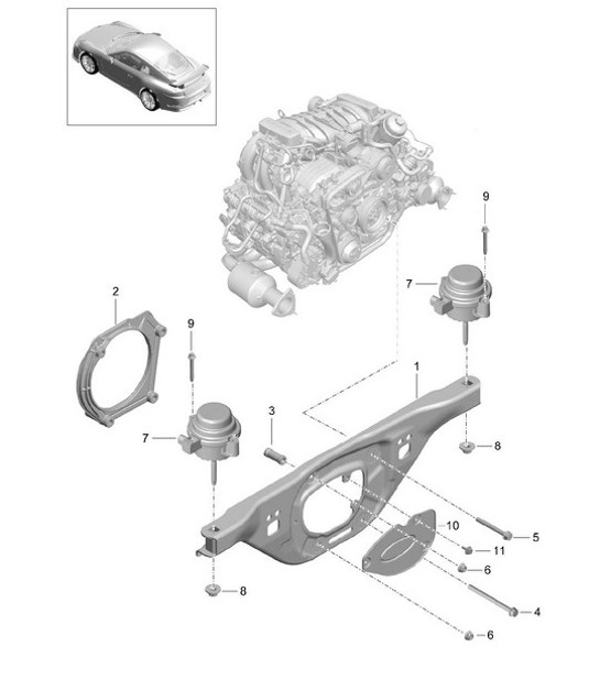 Diagram 109-000 Porsche 卡宴 Turbo V8 4.8L 汽油 500HP 引擎