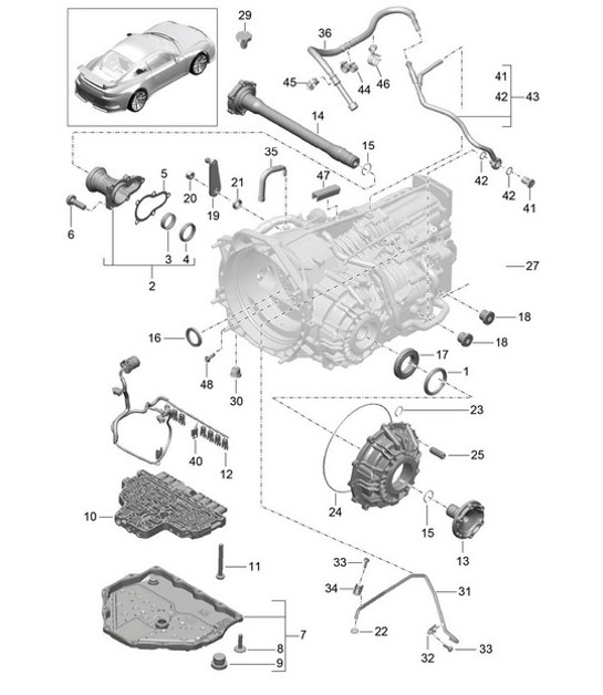 Diagram 320-005 Porsche Panamera 970 MK2 (2014-2016) Trasmissione