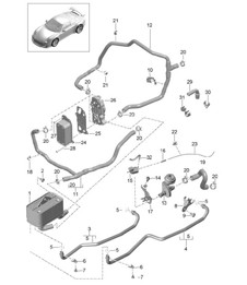 - PDK - Gearbox / Heat exchanger / Oil pipe / Water pipe (Model: CG190,CG192,CG195) 991 R/GT/GT3 2014-21