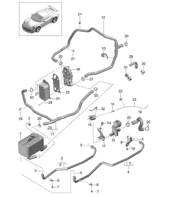 Diagram 360-000 Porsche 卡宴 Turbo / Turbo S 4.8L 2007>> 传播