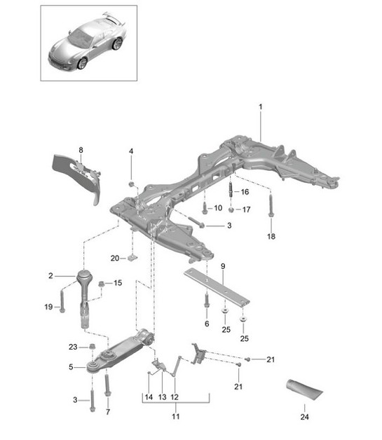 Diagram 401-000 Porsche 开曼 S 3.4L 981 2013-16 前轴、转向 