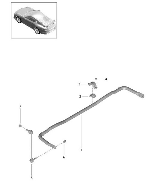 Diagram 501-003 Porsche 997 (911) MK2 2009-2012 Essieu arrière
