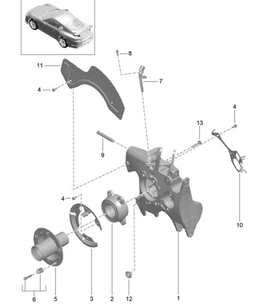 Diagram 501-010 Porsche Panamera 4S V6 涡轮增压 3.0L 4WD（420马力） 后轴