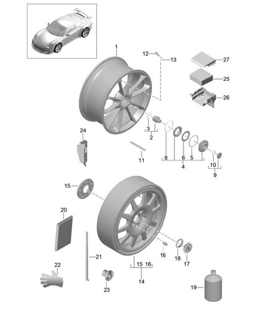Diagram 601-000 Porsche 992 Targa 4 GTS 3.6L 