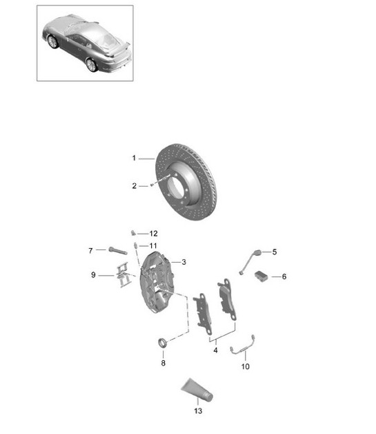 Diagram 603-000 Porsche Macan S Diesel 3.0L V6 258 ch Roues, Freins