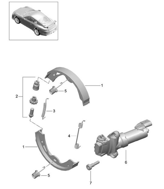 Diagram 603-005 Porsche 996 (911) (1997-2005) Roues, Freins