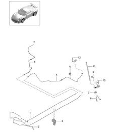 Brake line / Underbody - Center, Rear - 991 GT3/RS 2018>>