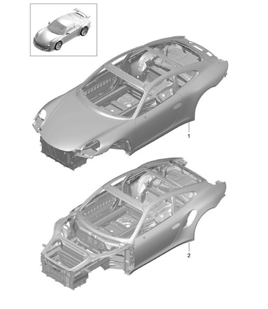 Diagram 801-000 Porsche 991 (911) MK1 2012-2016 Body