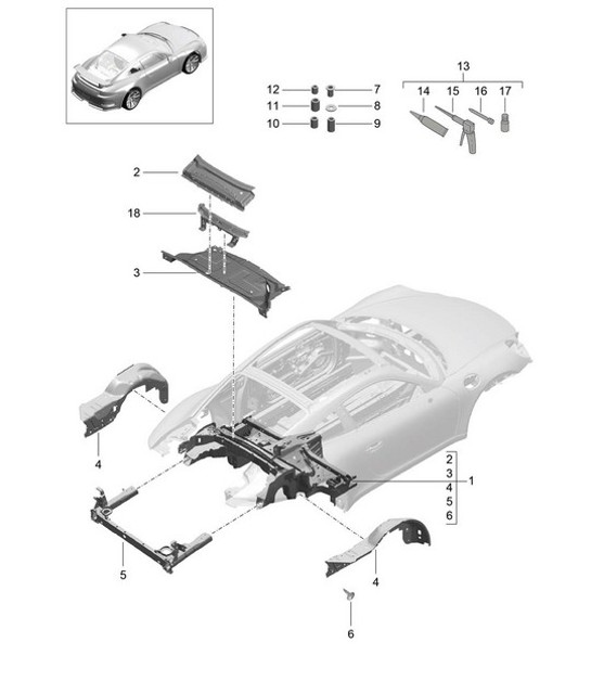 Diagram 801-035 Porsche Cayman 2.7L 981 2013-16 Body