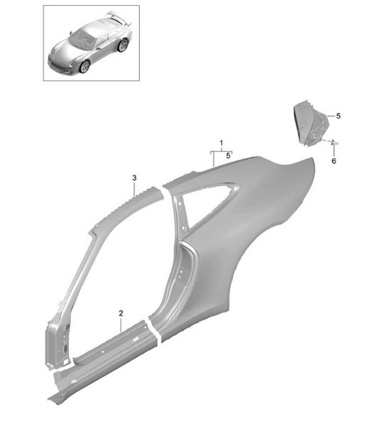 Diagram 801-055 Porsche Cayenne GTS V8 4.8L Petrol 400HP Body