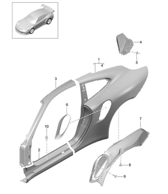 Diagram 801-060 Porsche Cayman 987C/981C (2005-2016) Body
