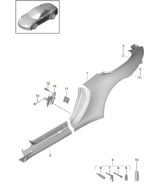 Diagram 801-065 Porsche 996 C4 3.4L 1997-08/01 Body