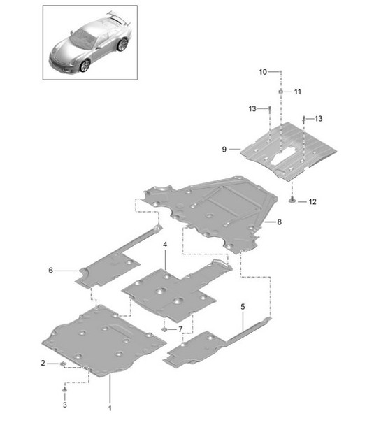 Diagram 801-070 Porsche Boxster 986/987/981 (1997-2016) Carrozzeria