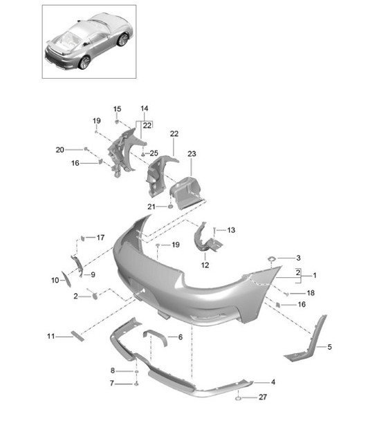 Diagram 802-012 Porsche 991 Cabriolet 2 3.0L (370 ch) Carrosserie