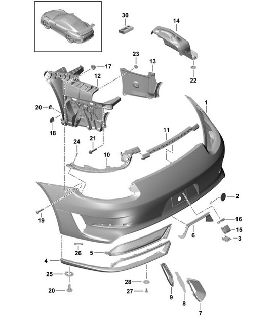 Diagram 802-013 Porsche 991 R 4.0L (500 ch) Carrosserie