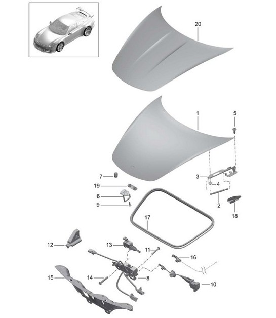 Diagram 803-000 Porsche 996 C4 3.4L 1997-08/01  车身