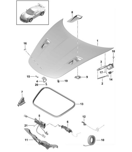 Diagram 803-001 Porsche 996 C2 3.6L 09/01-2005  车身