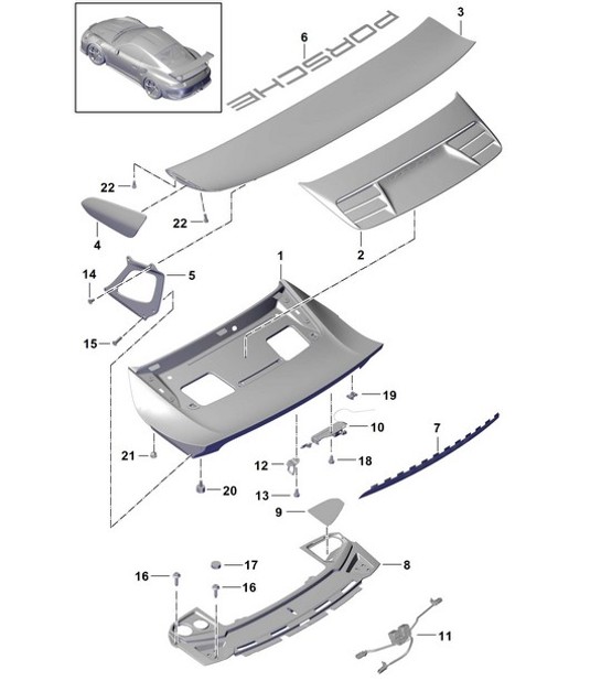 Diagram 803-012 Porsche 914 (1970-1976) Carrosserie