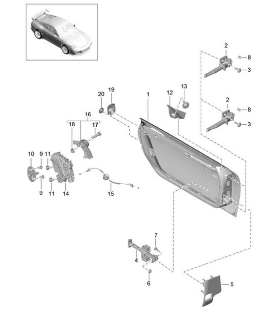 Diagram 804-000 Porsche 911/912 (1965-1989) Carrosserie