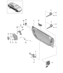 Guscio della portiera / Parti di installazione / Serratura della porta 991 (911) R 2014-21