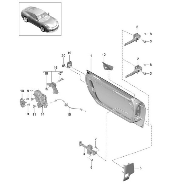 Diagram 804-005 Porsche 911 Turbo 3.0L 1975-77 Carrosserie