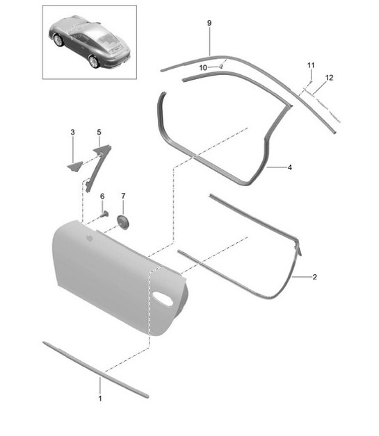 Diagram 804-015 Porsche 991 (911) MK1 2012-2016 Carrocería