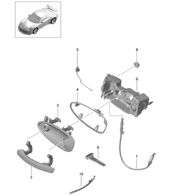 Diagram 804-020 Porsche 991 (911) MK1 2012-2016 Carrosserie