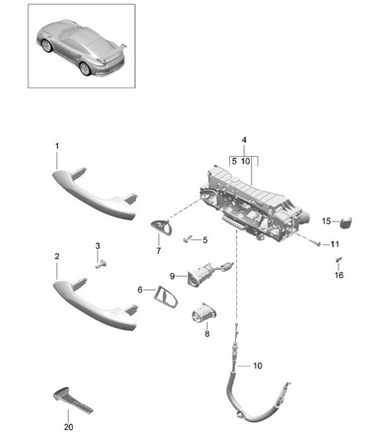 Diagram 804-025 Porsche 957 Cayenne S/GTS 4.8L 2007-10 Body