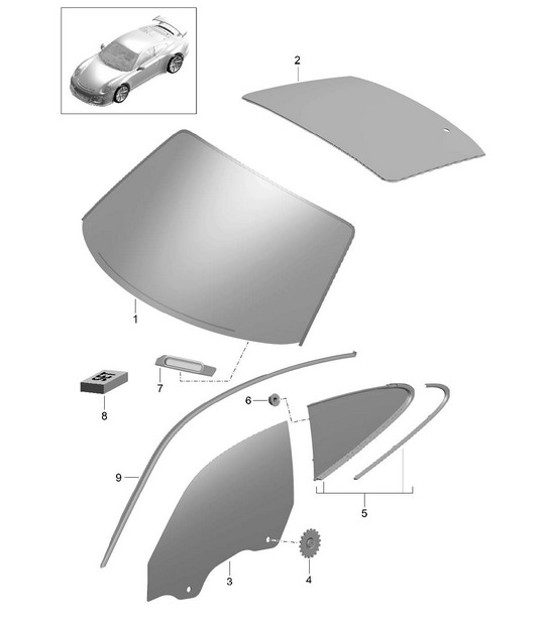 Diagram 805-001 Porsche Cayman 987C/981C (2005-2016) Body
