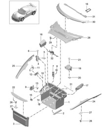 Bekleding bagageruimte 991 GT3 2014-21