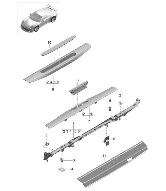 Diagram 807-015 Porsche 968 涡轮增压 S 3.0L 1993-94  车身