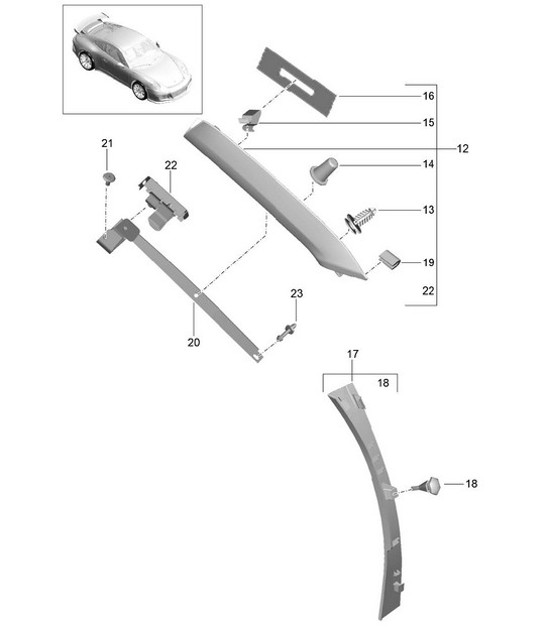 Diagram 807-051 Porsche Boxster 986 2.5L 1997-99 Body