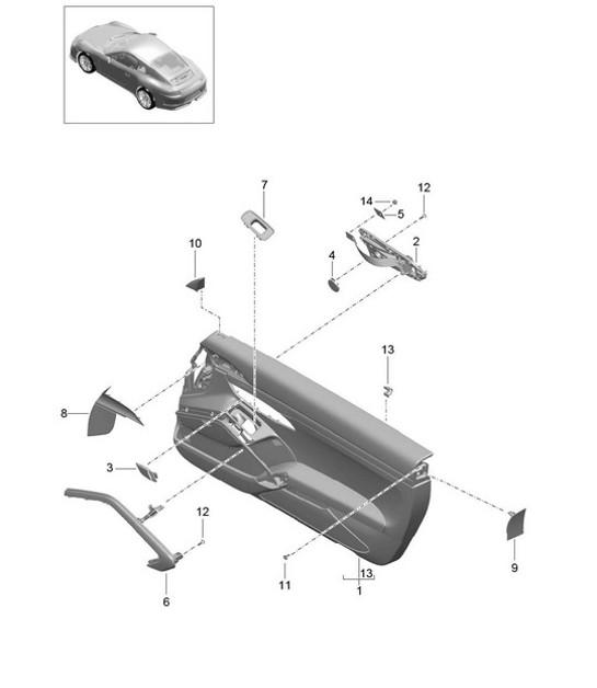 Diagram 808-025 Porsche 991 (911) MK1 2012-2016 Body