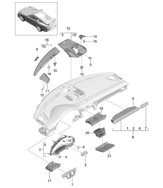 Diagram 809-005 Porsche 996 涡轮 2000-05  车身