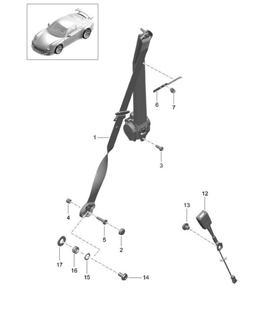 Diagram 812-000 Porsche 991 (911) MK1 2012-2016 Carrosserie