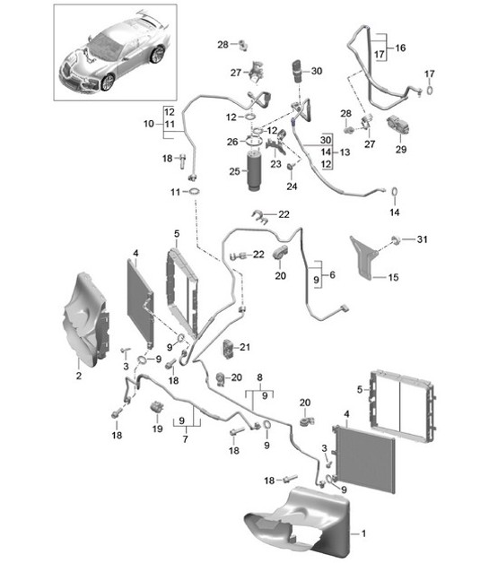 Diagram 813-020 Porsche 996 C2 3.4L 1997-08/01 Carrozzeria