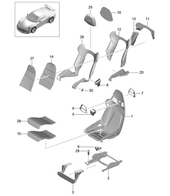 Diagram 817-001 Porsche 996 TURBO 2000-05 Carrocería