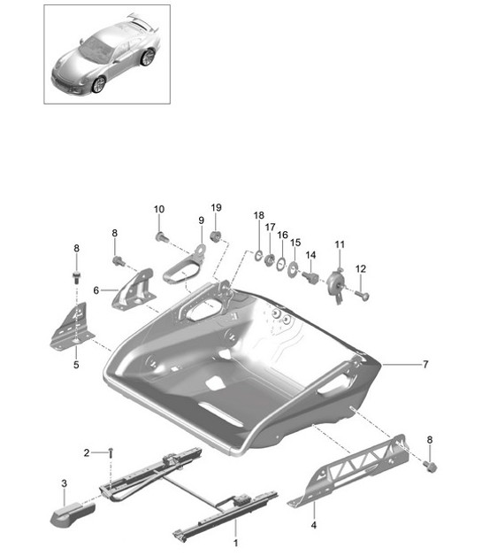 Diagram 817-004 Porsche 卡宴 S V6 3.0L 混合动力 380HP  车身