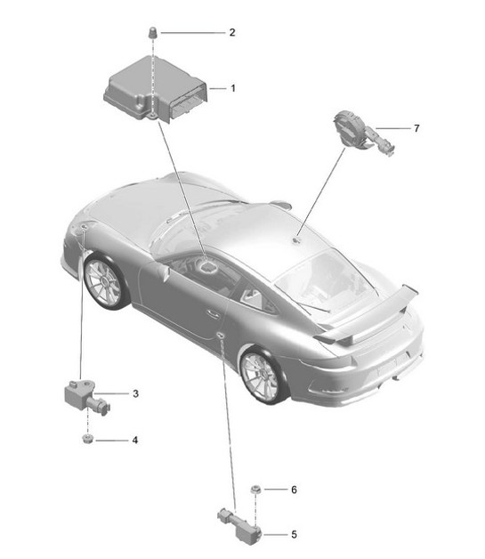 Diagram 901-005 Porsche 996 C2 3.4L 1997-08/01 电子设备
