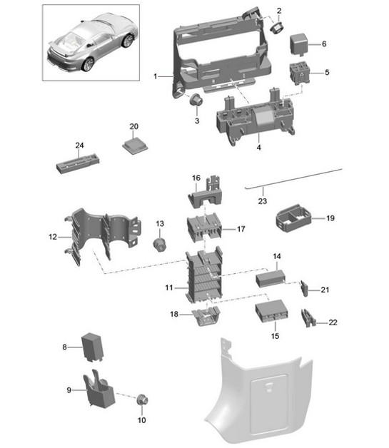 Diagram 902-000 Porsche 991（911）MK1 2012-2016 年 电子设备