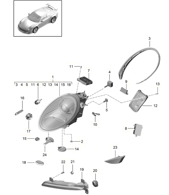 Diagram 905-007 Porsche Taycan (9J1) MK2 2024>> 
