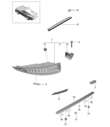 Rear light / Licence plate light / Additional brake light 991 GT3/RS 2018>>
