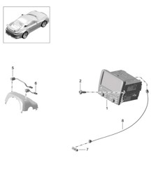 Control panel / Navigation system / Radio unit / Receiving part / TV / microphone 991 R/GT3/RS 2014-17